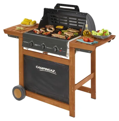 Produktbild von Campingaz Gasgrill Adelaide 3 Woody L Dual Gas 3 Brenner Grill Und Platte Aus Gusseisen LPG Und Methan