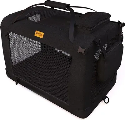 Image de Cage de transport pour chien pliable, noire