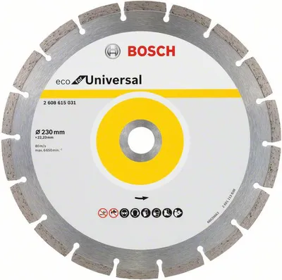 Obrázok produktu pre Bosch 2 608 615 031, suché rezanie, Tehla, Betón, Kameň, Kachlička, 2,22 cm, 23 cm, 2,6 mm, 1 kusov