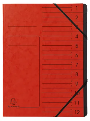 Immagine prodotto di Exacompta 541205E Cartella organizer - 12 scomparti, A4, in truciolato colorato, rosso