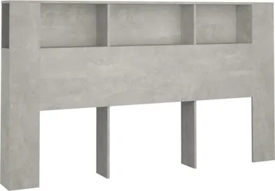 Produktbild von vidaXL Kopfteil mit Ablagen Betongrau 180x18,5x104,5 cm