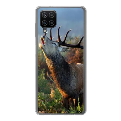 Produktbild von MuchoWow® Handyhülle Schutzhülle Hülle für Samsung Galaxy A12 Hirsche - Wald - Nebel Silikon Softcase Handy Hülle - Bild
