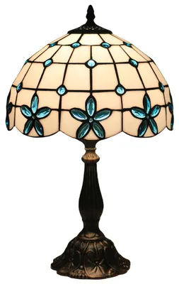 Obrázek produktu pro Stolní lampa, vintage stolní lampa, lampa s vitrážovou stínidlem, výška 49 cm