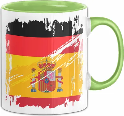 Produktbild von Spanien Deutschland Flagge Halb Deutscher Halb Spanier Fußball Germany 2024 Europa Spain (Grün)