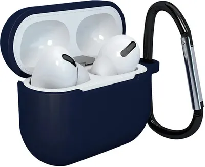 Produktbild von starfix Silikon-Hülle Schutz Tasche für AirPods 3 inkl. Karabinerhacken, blau