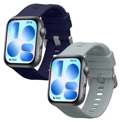Produktbild von kwmobile Silikon Uhrenarmband für Huawei Watch Fit 5 / Watch Fit 5 Pro Armband - Ersatzarmband für Fitnesstracker - Wechselarmband Smartwatch - Blau