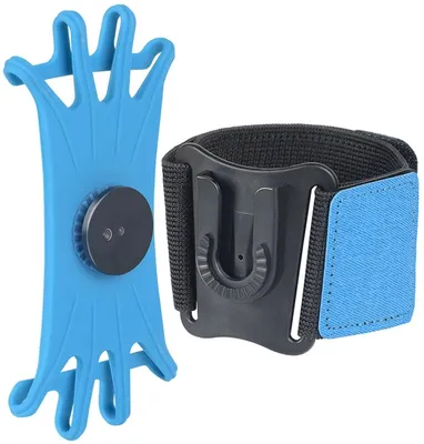 Produktbild von Blaues Laufarmband – Lauftelefonhalter – 360 Grad drehbar – Armband – Handyhalter für den Arm – Sportzubehör – Blau – CHPN