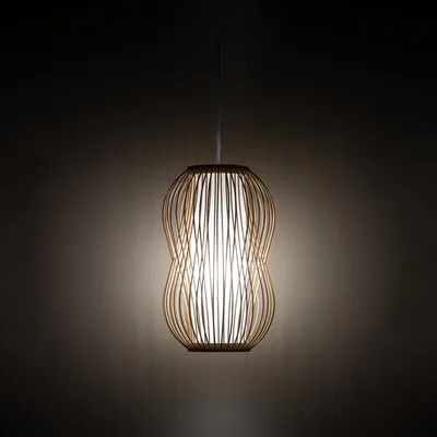 Image de Suspension PUKET S bois naturel-blanc 1xE27x25W bambou dim. : 160x21x21 cm IP20 Nowodvorski Lighting