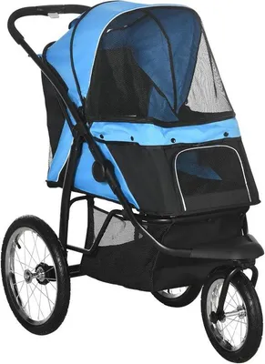 Produktbild von Famanu Hunde-Buggy für kleine und mittelgroße Hunde - Faltbarer Tierwagen mit Sonnenschutz und Aufbewahrungskorb
