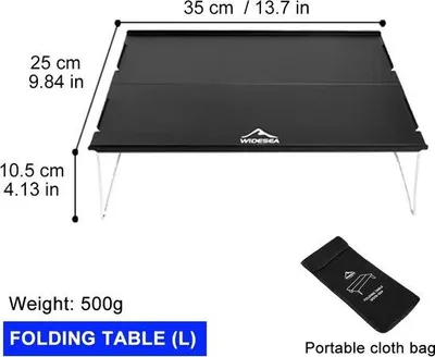 Produktbild von Famanu Klappbare Camping-Tisch - Kompakt und leicht - Schwarz - 35x25x10,5 cm