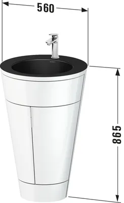 Produktbild von DURAVIT S19514O10580000 Starck 1,c-bonded Set Bds,Graph.Sdm,