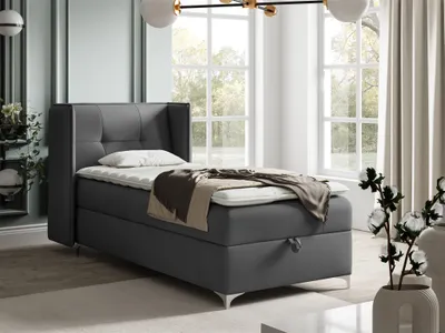 Produktbild von Boxspringbett Bett Gästebett 90x200cm GENET Stoff Matt Velvet Grafit