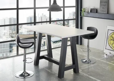 Produktbild von Stehtisch Bartisch Office Tisch Bistrotisch Weiß matt 120x70