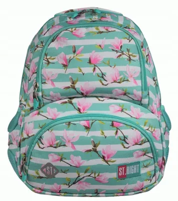 Zdjęcie produktu dla St.RIGHT Czterokomorowy plecak szkolny Flower Magnolia