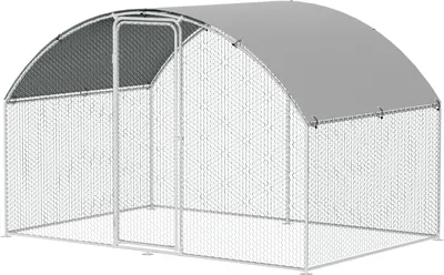 Immagine prodotto di Recinto per polli ruspanti - pollaio con tetto a cupola in metallo, porta e chiavistello - recinto per polli ruspanti, piccoli animali e piante - 3x2x2m con 6 m² di superficie calpestabile