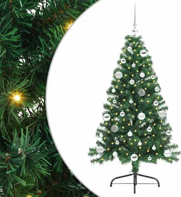 Obrázek produktu pro vidaXL Umělý předsvětlený vánoční stromek zelený 150 cm PVC