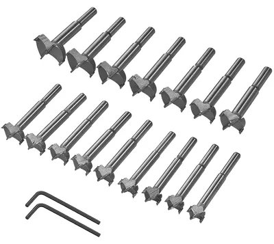 Produktbild von 16-teiliges Set mit 15-35-mm-Wolframvergaser für die Arbeit mit Holz, Glasglocke und Holzschnitzereien