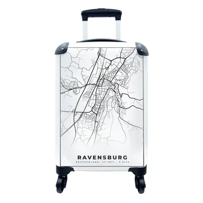 Produktbild von MuchoWow® Koffer Handgepäck Trolley Rollkoffer Kleine Reisekoffer mit 4 Rollen - Karte - Karte - Revensburg - Stadtplan - Cabin Size < 55x40x23 cm & 55x40x20 cm - Fotokoffer - Kabinenkoffer - Boardgepäck - Reise-Box - Reisekoffer - Reisegepäck - Koffer mit Bild - Trolley für Kinder
