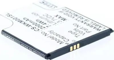 Produktbild von Akku für Wiko Wax LTE Li-Ion 3,7 Volt 2000 mAh schwarz.