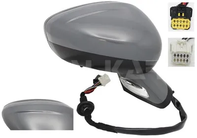 Produktbild von ALKAR 6158868 Außenspiegel Seitenspiegel Rechts für CITROËN C4 II (B7) Beheizt mit Memory Konvex Grundiert Elektrisch