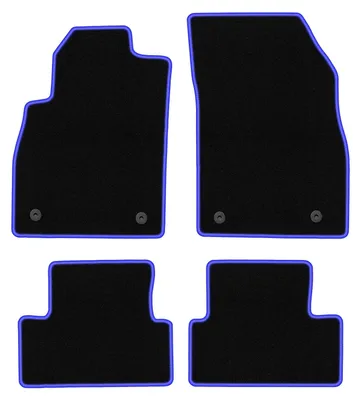 Produktbild von Fußmatten Automatten Velours Schwarz/Blau für Opel Astra J 2009-2015 Set 4-tlg