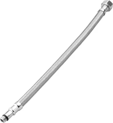 Image de Tuyau de raccordement flexible 3/8" – 50 cm - Acier inoxydable - Haute pression - Durable et flexible