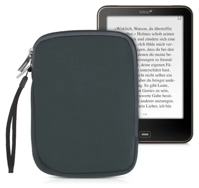 Produktbild von kwmobile Schutztasche für eReader - Neopren Tasche Hülle Cover Case Schutzhülle Grau - 17 x 12 x 2 cm Innenmaße