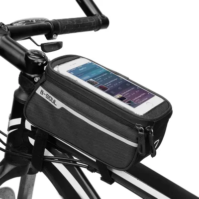 Produktbild von MTB Fahrrad Top Tube Handytasche fš¹r 6 "Bildschirmgr??e Fahrrad Frontrahmen Tasche mit Kopfh?rer Loch