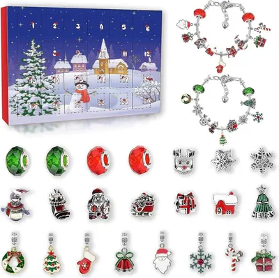 Produktbild von Awutzut Adventskalender 2024 Mädchen Teenager DIY Schmuck Charms Armbänder Blau
