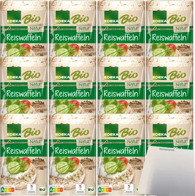 Produktbild von Edeka Reiswaffeln natur ungesalzen mit Sesam verfeinert VPE (12x100g Packung) + usy Block
