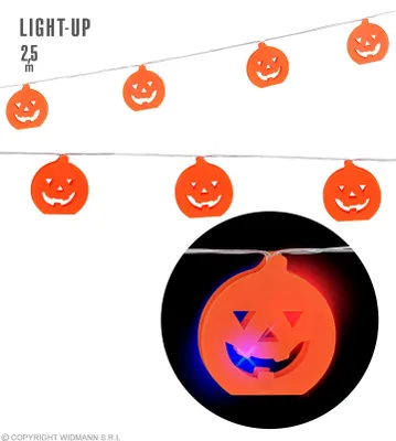 Produktbild von "Kürbis" Lichterkette 2,5 m | Farbwechsel - Halloween Dekoration
