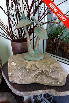 Image de Fontaine décorative, figurine de grenouille, pierre, jardin, étang, fontaine à eau, référence : 6031
