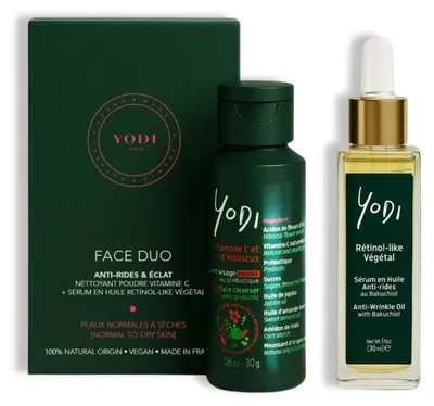 Anti-Falten-Duo-Set mit Vitamin-C-Reiniger & Bakuchiol-Serum, 100 % natürlich