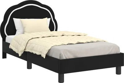 Obrázek produktu pro vidaXL Dětský rám postele s čelem černý 80 x 160 cm sametový