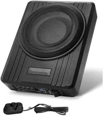 Immagine prodotto di Supporto per subwoofer integrato - Subwoofer attivi da 25 cm - 300 W - Ingresso per segnali alti e bassi - Controlli di bassi esterni - Design ultrapiatto - Adatto per auto, SUV e camion