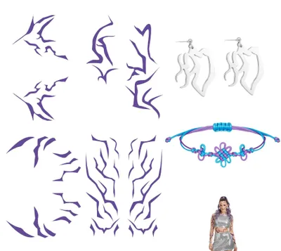 Produktbild von Set mit 4 temporären Tattoos und Schmuck