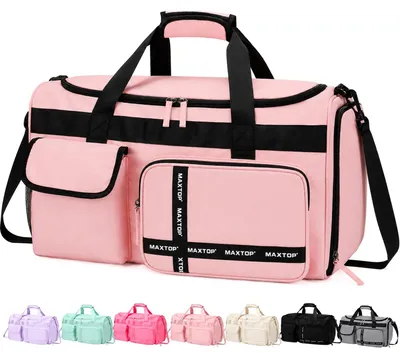 Image de Solidchoice - Grande valise de voyage pour femmes, avec compartiment à chaussures, rose