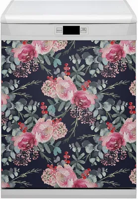 Produktbild von Abwaschbar 60x70 cm Geschirrspüle Magnetmatte Küche Dekorative  - Blumen und Blätter