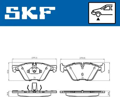 Produktbild von SKF Bremsbeläge Satz Vorne Bremsklötze für BMW 5 Touring (F11) VKBP 80246