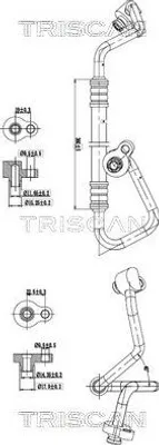 Produktbild von TRISCAN Hochdruckleitung und Niederdruckleitung Klimaanlage 9010 16010 für FORD FOCUS III Turnier