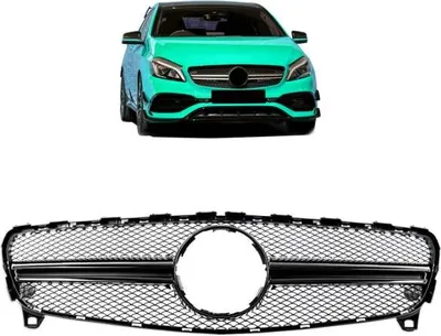 Produktbild von Kühlergrill Schwarz passt passend für Mercedes A-Klasse W176 Mopf ab 15-19 nicht A45 AMG