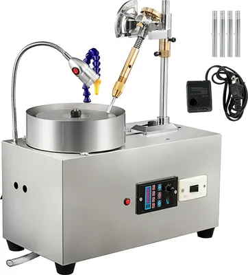 A jewelry polishing and cutting machine is shown on a white background.