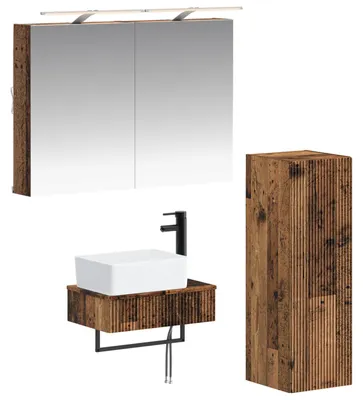 Immagine prodotto di vidaXL Set di mobili da bagno, 4 pezzi, legno massello riciclato e truciolato