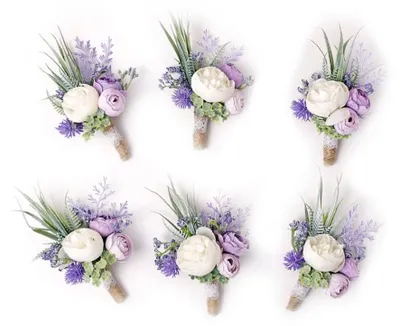 Image de Ensemble de 6 fleurs artificielles violettes pour décorations florales
