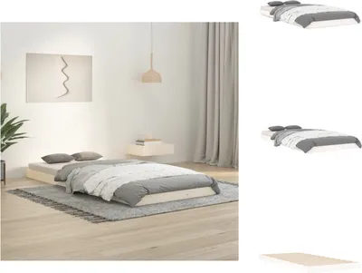 Produktbild von vidaXL Massivholzbett Weiß 90x200 cm Kiefer -  Betten & Bettgestelle