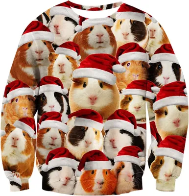 Zdjęcie produktu dla Świąteczny sweter 3D z motywem chomika, uniseks, zabawny i wygodny, rozmiar M