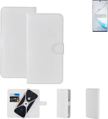 Produktbild von K-S-Trade Handy Hülle Schutz Hülle kompatibel mit Samsung Galaxy Note10 5G Exynos Cover Case Bookstyle Bumper weiß 1x