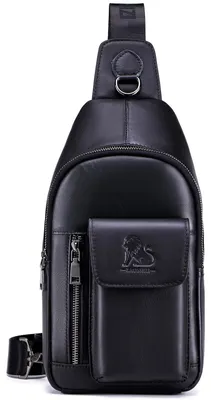 Immagine prodotto di Elzusha - Elegante borsa a tracolla in pelle per uomo, con tracolla regolabile
