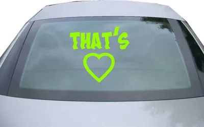 Produktbild von Indigos UG - Aufkleber Heckscheibe & Motorklappe DE6408 - neongrün - 600x571 mm - that's love - Auto Scheiben Fenster Heckklappe Tuning Racing JDM - Die cut