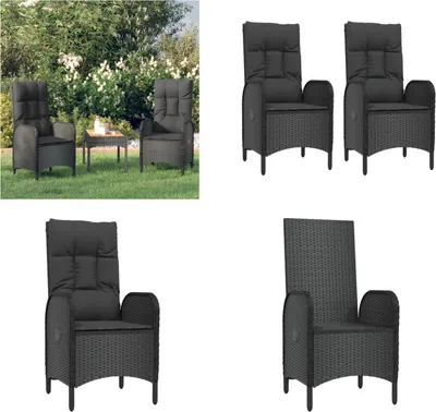 Produktbild von vidaXL Gartenstühle 2 Stk. Poly Rattan Schwarz - Gartenstuhl - Gartenstühle - Stuhl - Sessel